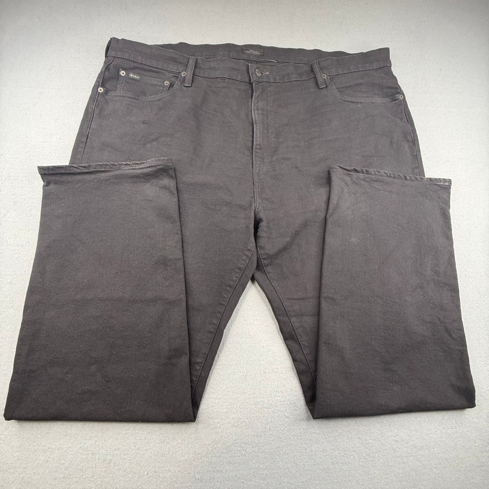 Polo Ralph Lauren Hampton Relaxed Straight‎ Jeans Mens 46x32 Black Denim Pants - Picture 4 of 9